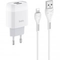 HOCO Зарядний пристрій HOCO C73A Glorious 2xUSB + cable USB to Lightning White (6931474713056)