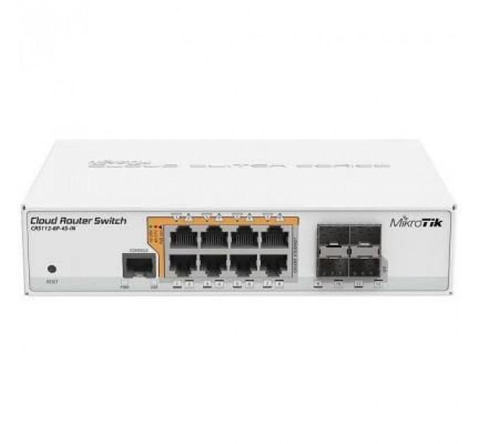Комутатор мережевий Mikrotik CRS112-8P-4S-IN