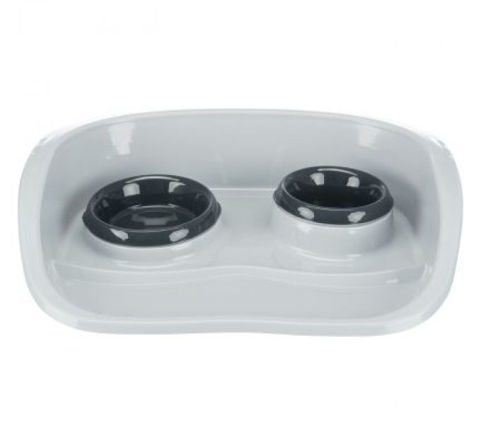 Trixie Посуд для котів Trixie Миска подвійна з піддоном 250 мл/9 см + 300 мл/11 см (4011905024721)