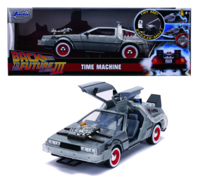 Jada Машина Jada металева Назад у майбутнє 3 Машина часу (1989) зі світловим ефектом 1:24 (253255027)