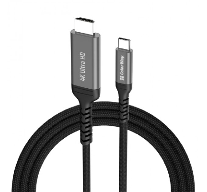 ColorWay Кабель мультимедійний USB-C to HDMI M 2.0m 4K60Hz black ColorWay (CW-CBCHD077-BK)