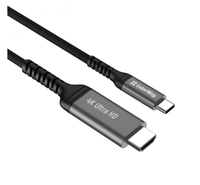 ColorWay Кабель мультимедійний USB-C to HDMI M 2.0m 4K60Hz black ColorWay (CW-CBCHD077-BK)