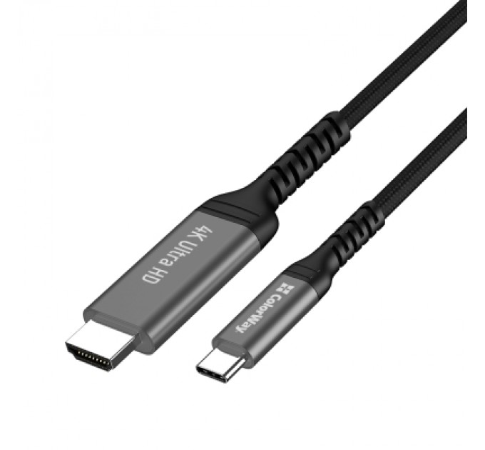 ColorWay Кабель мультимедійний USB-C to HDMI M 2.0m 4K60Hz black ColorWay (CW-CBCHD077-BK)