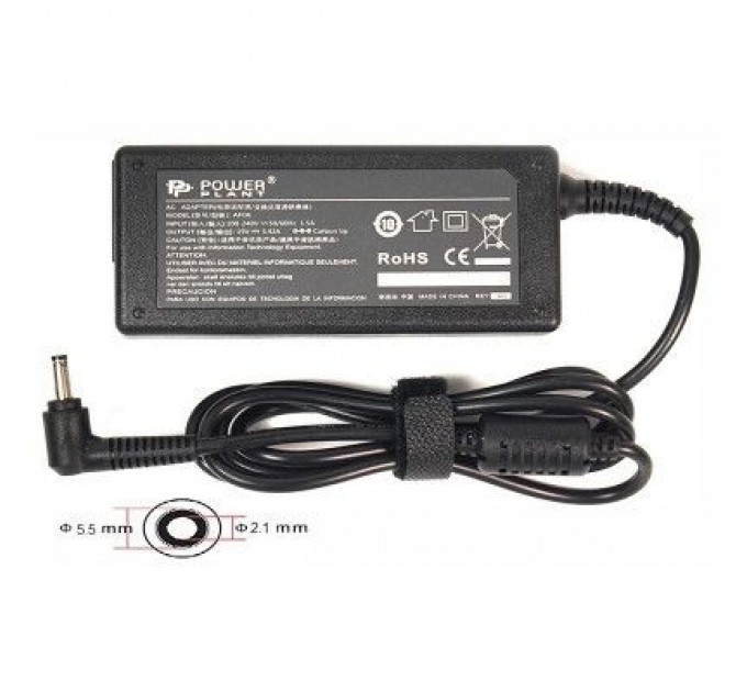 Блок живлення до ноутбуку PowerPlant ACER 220V, 19V 65W 3.42A (5.5*2.1) (AC65F5521)
