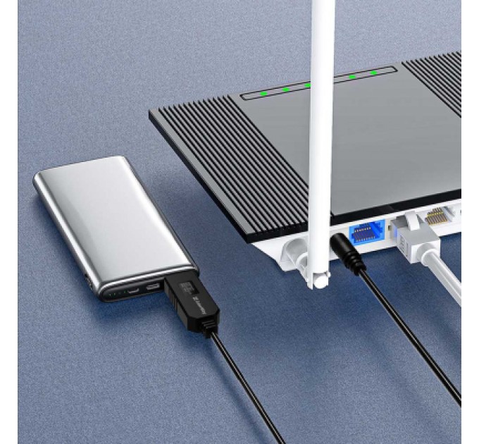 ColorWay Кабель живлення USB to DC 5.5x2.5mm 12V 1.0m black ColorWay (CW-CBUD067-BK)