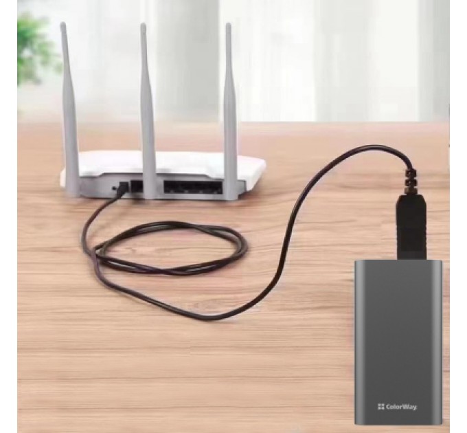 ColorWay Кабель живлення USB to DC 5.5x2.5mm 9V 1.0m black ColorWay (CW-CBUD066-BK)