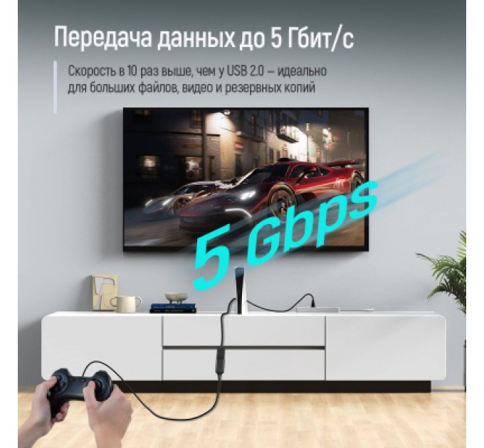 ColorWay Дата кабель USB 3.0 AM/AF 1.8m black ColorWay (CW-CBUF075-BK)