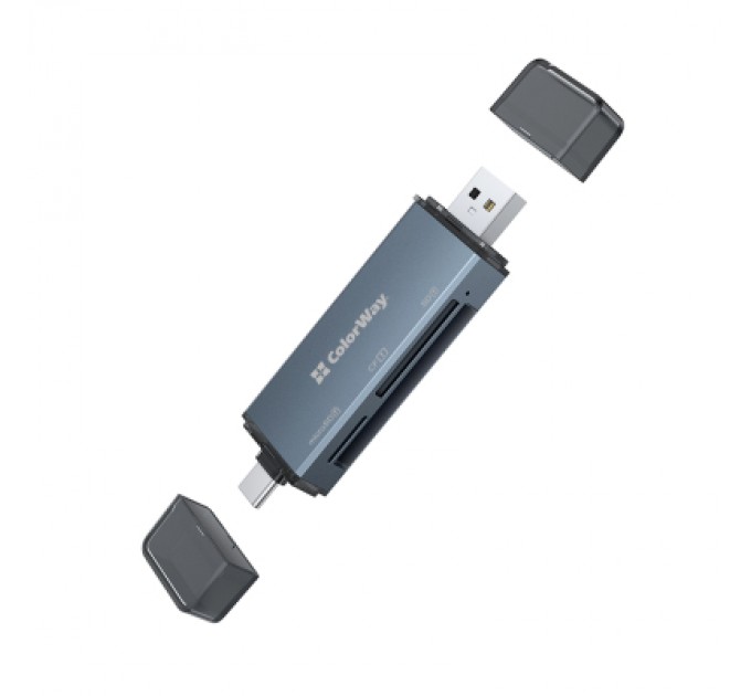 ColorWay Зчитувач флеш-карт ColorWay USB 2.0/USB-C to CF/SD/MicroSD (CW-CR-01)