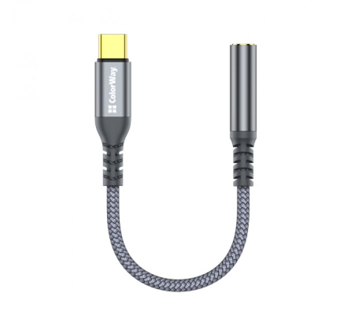 ColorWay Перехідник USB-C to 3.5mm F 0.14m gray ColorWay (CW-AD-CJ)
