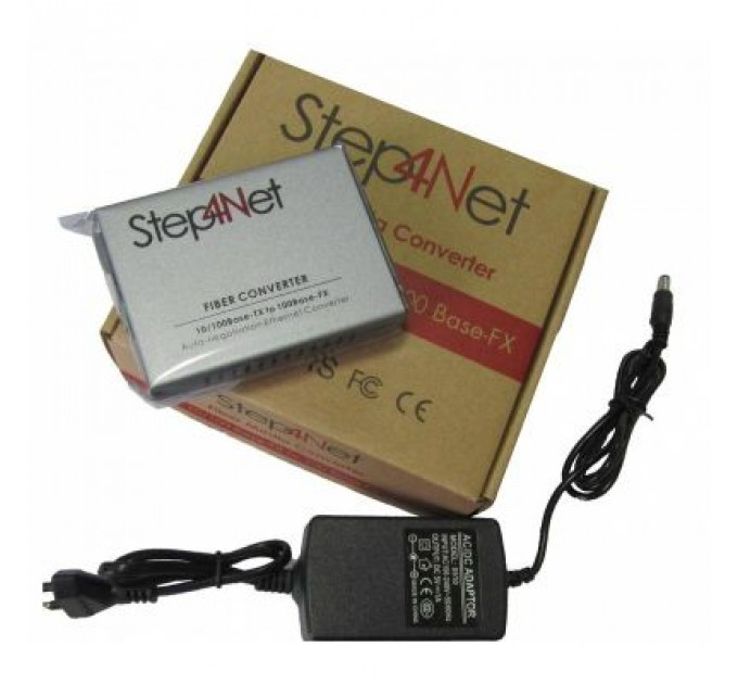 Медіаконвертер Step4Net 10/100Base-TX to 100Base-FX, SM, 1310nm, SC/PC, 20км (MC-D-0,1-1SM-1310nm-20)