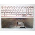 Sony Клавіатура ноутбука Sony SVE15 (E15 Series) белая с розовой рамкой UA (A43687)