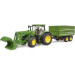 Bruder Спецтехніка Bruder трактор John Deere 7R 350 з навантажувачем та причепом (03155)