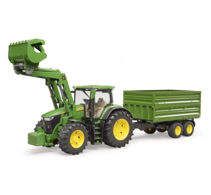 Bruder Спецтехніка Bruder трактор John Deere 7R 350 з навантажувачем та причепом (03155)