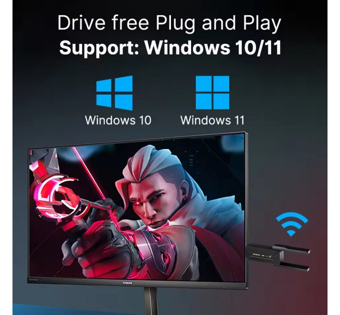 Fenvi Бездротовий адаптер Fenvi FU-AX900 Wi-Fi 6, Bluetooth 5.3 Dual Band 2.4G 5G