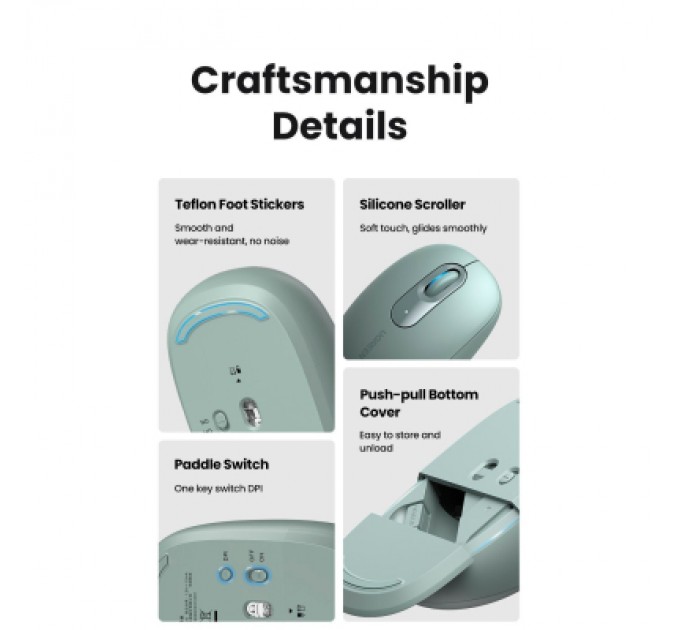 Ugreen Мишка Ugreen MU105 Wireless Green (90672)