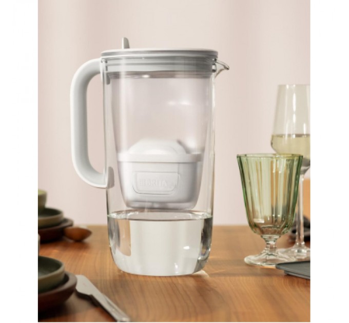 Brita Фільтр-глечик Brita Glass Jug One скляний 2.5л (1.7л води) з фільтр-картриджем, синій (1050452)
