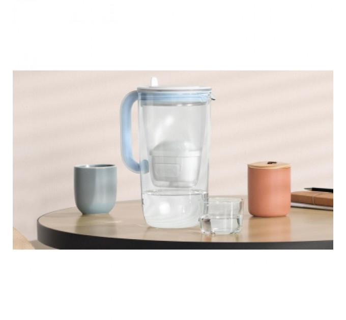 Brita Фільтр-глечик Brita Glass Jug One скляний 2.5л (1.7л води) з фільтр-картриджем, синій (1050452)