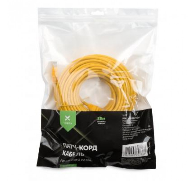 Патч-корд Vinga 20 m CCA (VCPPCCCS20Y)