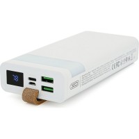 Батарея універсальна XO 20000mAh, PD/20W, QC/22.5W, flashlight, Micro-USB, Type-C, USB-A*2, white (XO-PR129W / 29304)