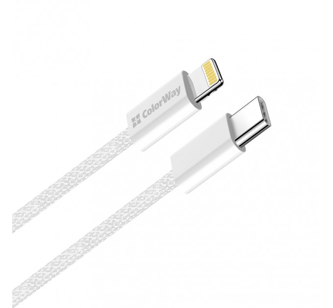 ColorWay Кабель ColorWay USB Type-C - Lightning (M/M), (braided cotton) (PD Fast Charging 27W), 2 м, Gray (CW-CBPDCL068-GR)