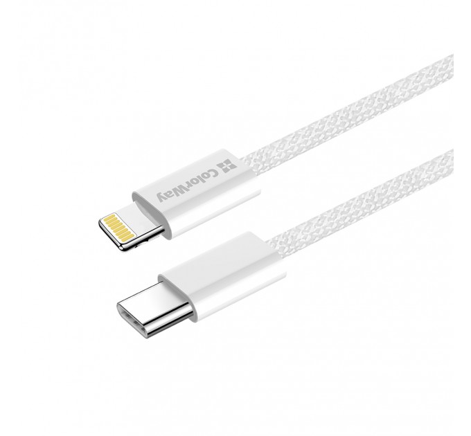 ColorWay Кабель ColorWay USB Type-C - Lightning (M/M), (braided cotton) (PD Fast Charging 27W), 2 м, Gray (CW-CBPDCL068-GR)