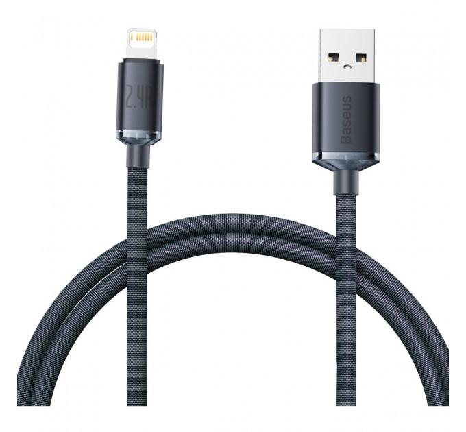 Baseus Кабель Baseus Crystal Shine USB - Lightning, 2.4A, 1.2м Black (CAJY000001)