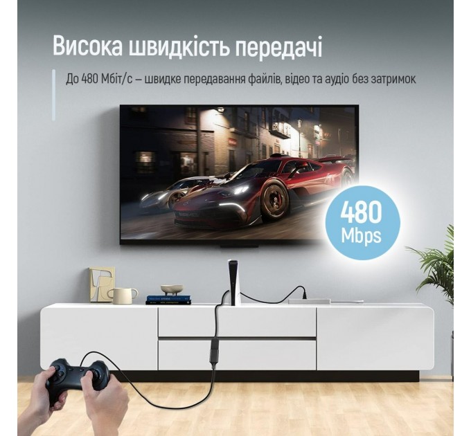 ColorWay Кабель ColorWay USB - USB V 2.0 (M/F), 1.8 м, Black (CW-CBUF076-BK)