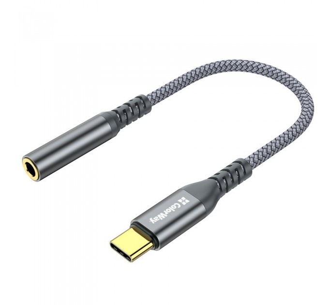 ColorWay Адаптер ColorWay USB Type-C - 3.5 мм (M/F), 0.14 м, Gray (CW-AD-CJ)