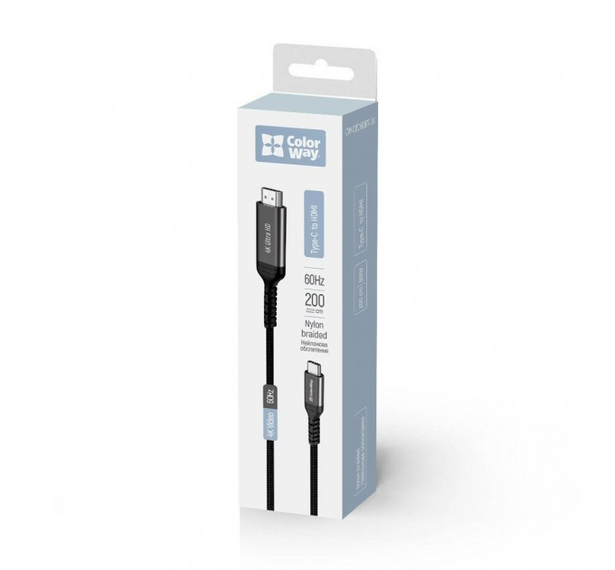 ColorWay Кабель ColorWay HDMI - USB Type-C (M/M), 4K/60 Гц, 2 м, Black (CW-CBCHD077-BK)