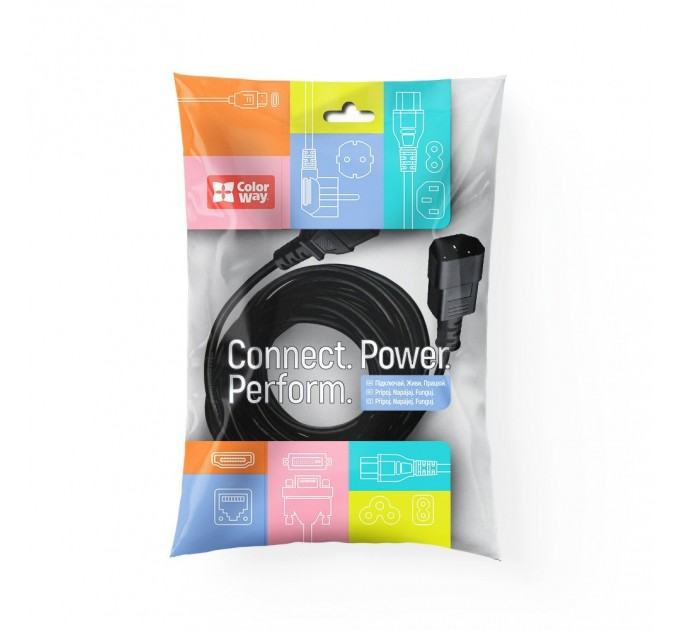 ColorWay Кабель живлення ColorWay C13-C14, 1 м, Black (CW-CBP087-BK)