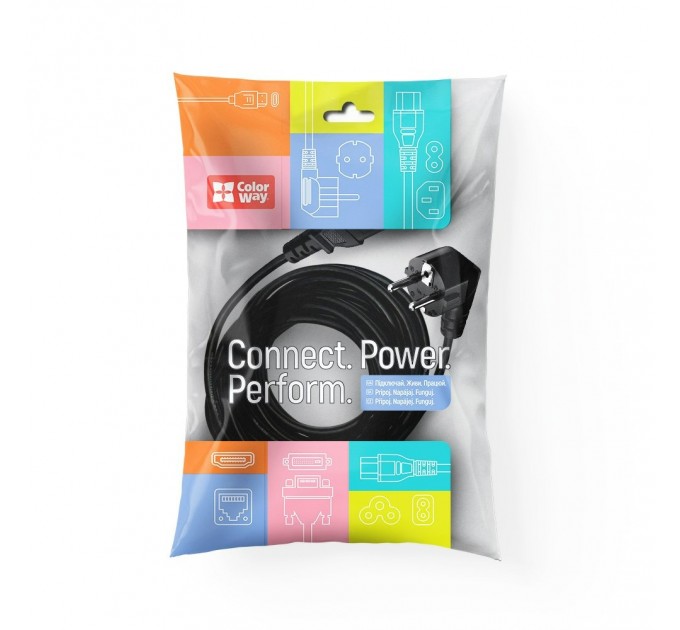 ColorWay Кабель живлення ColorWay CEE7/7-C5, 1.8 м, Black (CW-CBP083-BK)