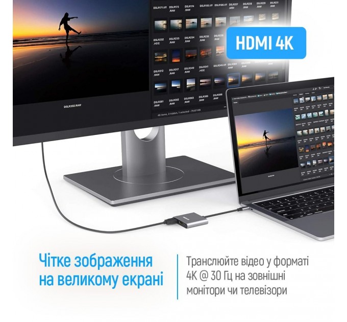 ColorWay USB-хаб СolorWay USB Type-C 3-в-1 (CW-HUB08)