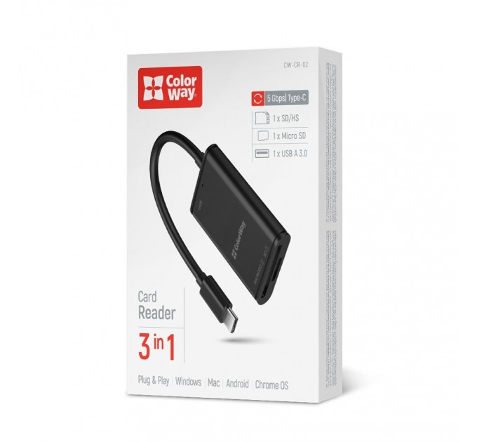 ColorWay Картрідер ColorWay 3-в-1 Black (CW-CR-02)