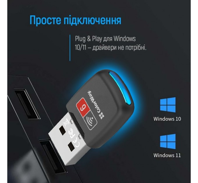 ColorWay Бездротовий адаптер ColorWay Wi-Fi 6 (CW-AD-W1)