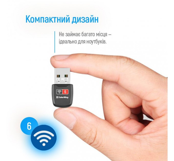 ColorWay Бездротовий адаптер ColorWay Wi-Fi 6 (CW-AD-W1)