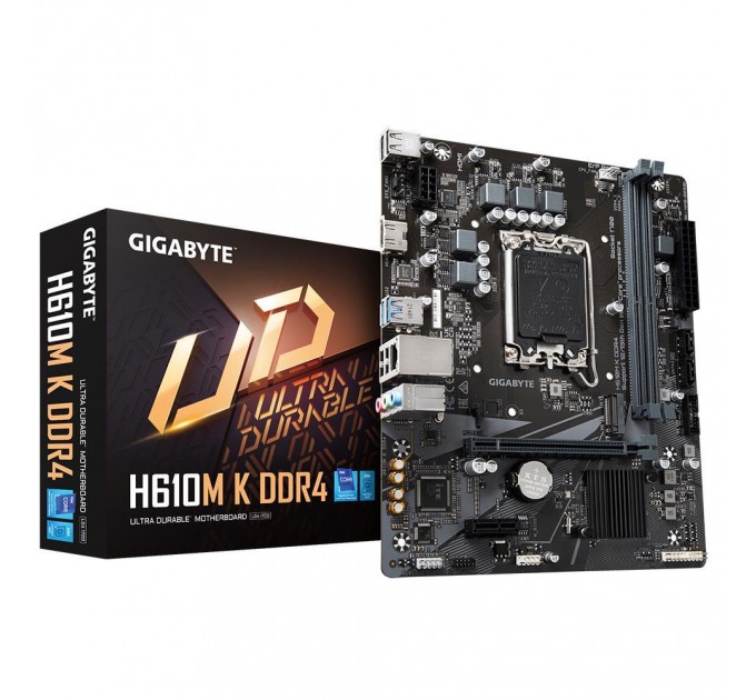 GIGABYTE Материнська плата H610 S1700 MATX H610M K DDR4 2.0 GIGABYTE