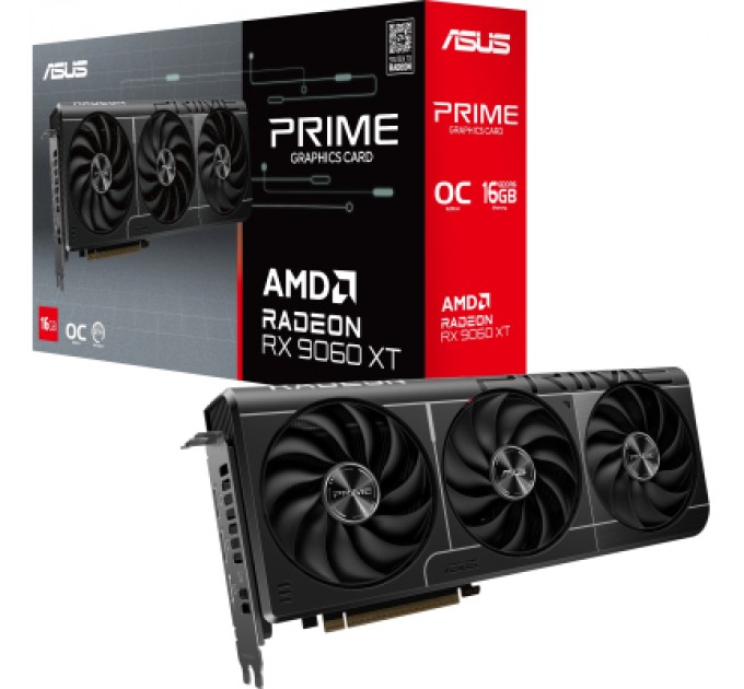 ASUS Відеокарта ASUS Radeon RX 9060 XT 16Gb PRIME OC (PRIME-RX9060XT-O16G)