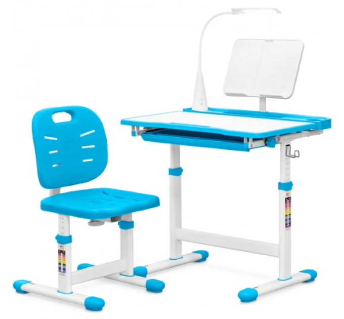 Evo-kids Парта зі стільцем Evo-kids (стіл+стілець+полиця+лампа) Blue (Evo-17 BL Ergo)