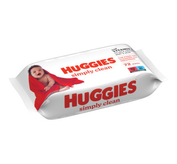 Huggies Дитячі вологі серветки Huggies Simply Clean 72 шт (5029053582238)