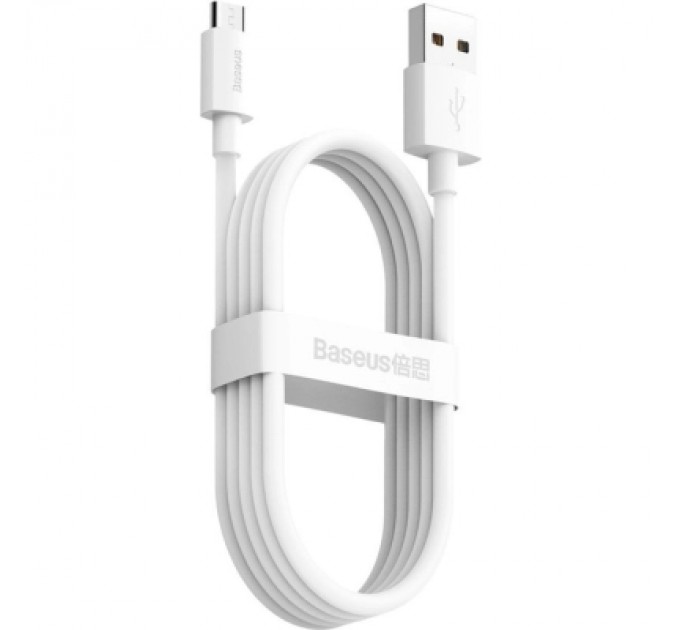Baseus Дата кабель USB 2.0 AM to Micro 5P Simple WisdomKit (2PCS) 1.5m 2.1A white Baseus (TZCAMZJ-02)