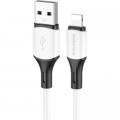 BOROFONE Дата кабель USB 2.0 AM to Lightning 1.0m 2.4A silicone BX79 white BOROFONE (6974443384758)