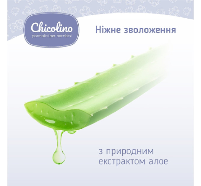 Chicolino Дитячі вологі серветки Chicolino алоє вера 72 шт (4823098411802)