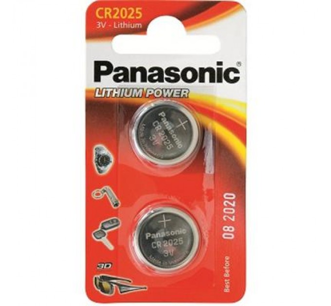 Panasonic Батарейка Panasonic CR 2025 * 2 LITHIUM (CR-2025EL/2B)