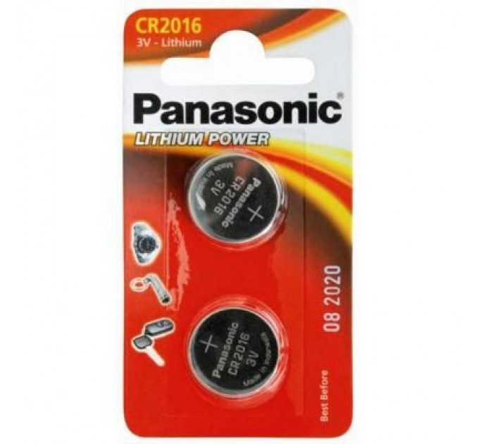 Panasonic Батарейка Panasonic CR 2016 * 2 LITHIUM (CR-2016EL/2B)