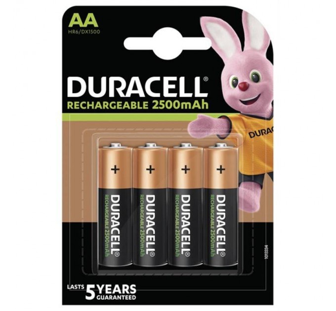 Duracell Аккумулятор Duracell Rechargeable DX1500 Ni-MH AA/HR06 2500 mAh BL 4шт