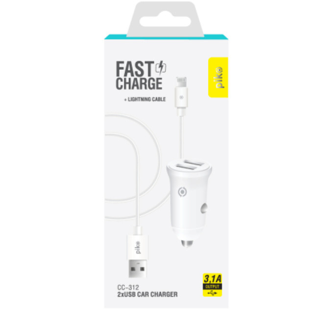 Piko Зарядний пристрій Piko CC-312 (2USB3,1A) + Lightning cable (1283126538810)