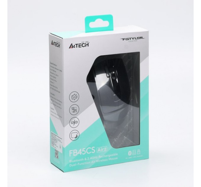 A4Tech Миша бездротова A4Tech Fstyler FB45CS Air2 Stone Grey