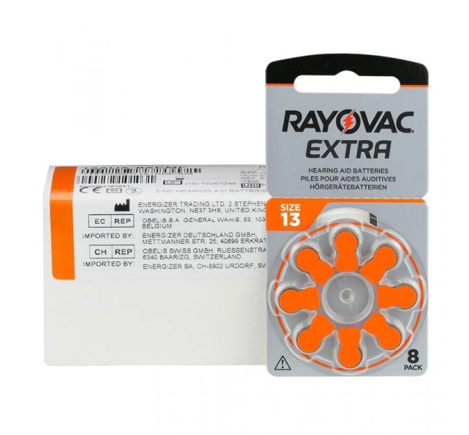 Rayovac Батарейка Rayovac Extra 13 (13AUX-8XEMF) BL 8 шт (для слухових апаратів)