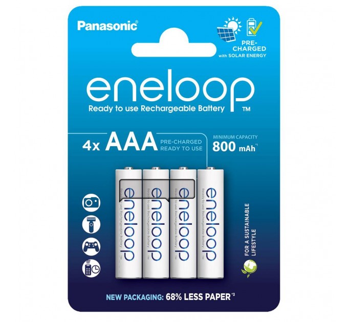Panasonic Акумулятори Panasonic Eneloop AAA/HR03 NI-MH 800 mAh BL 4 шт