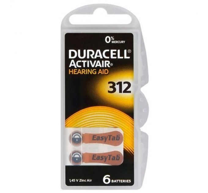 Duracell Батарейка Duracell Activair 312 BL 6 шт (для слухових апаратів)